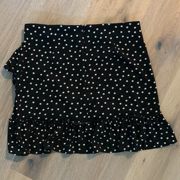 Urban Outfitters Black Ruffle Polka Dot Wrap Skirt - Picture 4 of 7